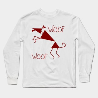 Happy Warli Dog Long Sleeve T-Shirt